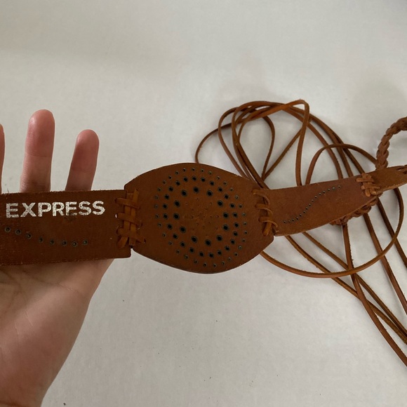 Express Bohemian Brown Leather Belt size Small - Picture 15 of 16